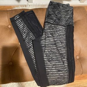 Lululemon black and gray with mesh leggings